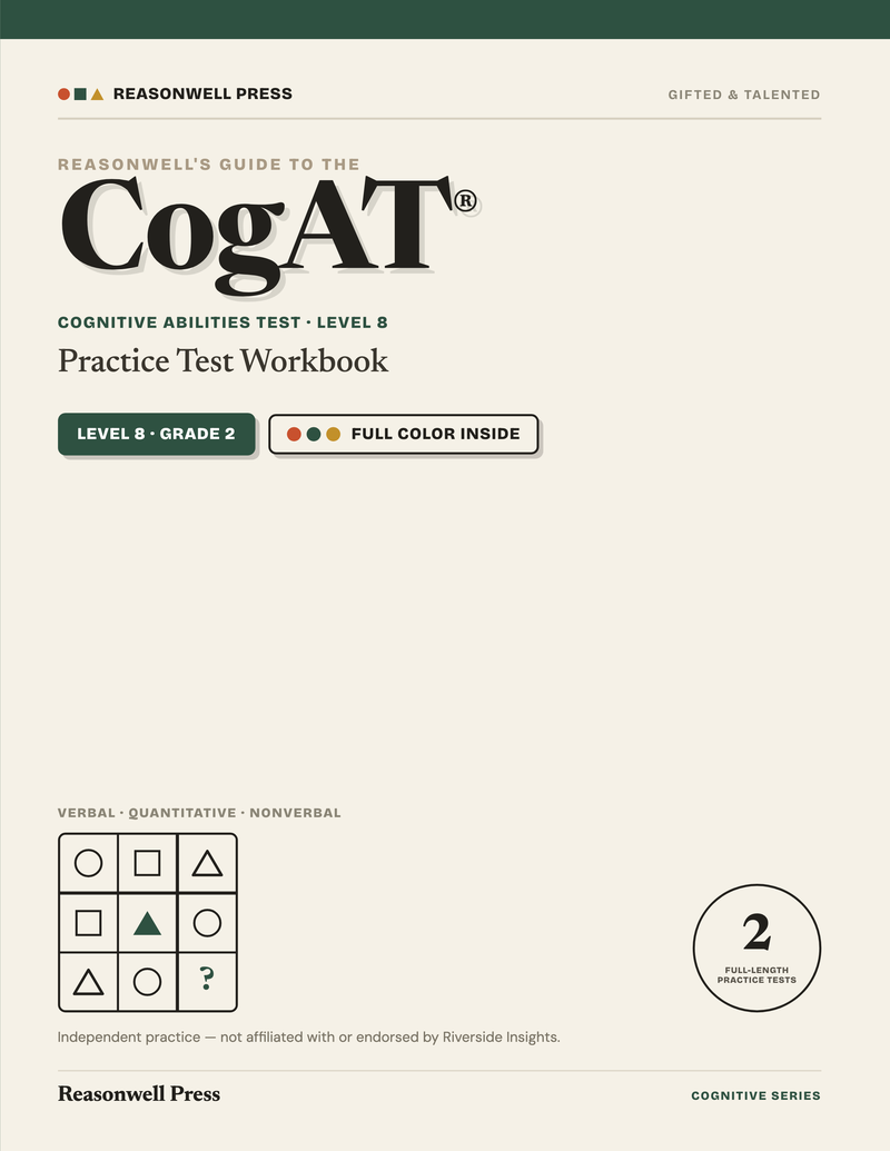 CogAT Grade 2 workbook cover